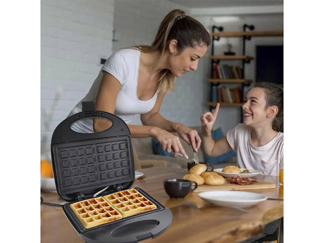 Вафельница Domotec MS-7705 электрическая с антипригарным покрытием 1000 Вт, Электро вафельница - Фото 6