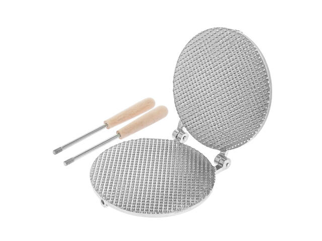 Вафельниця пірамідка форма для випічки вафельних коржів для тортових вафель на плиті Ø 18 см зі знімними ручками - Фото 4