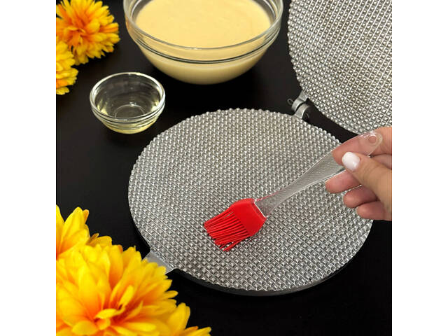 Вафельниця пірамідка форма для випічки вафельних коржів для тортових вафель на плиті Ø 18 см зі знімними ручками - Фото 5