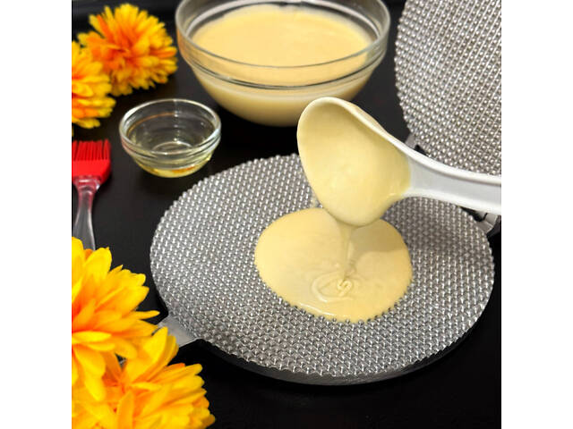 Вафельниця пірамідка форма для випічки вафельних коржів для тортових вафель на плиті Ø 18 см зі знімними ручками - Фото 6