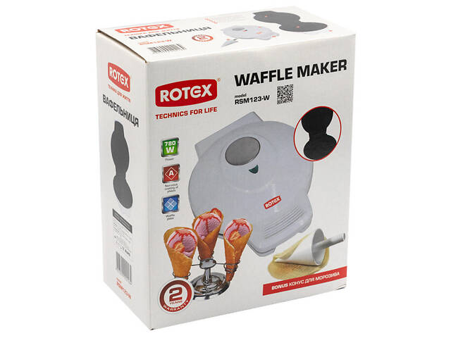 Вафельница Rotex RSM-123W 780 Вт белая - Фото 3