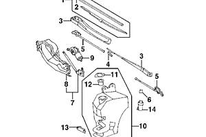 рычаг стеклоочистителя правый 8519095D00 TOYOTA Previa 1990-1993