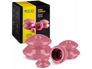 Вакуумні масажні банки 4FIZJO для тіла (китайські/атницелюлітні банки) 4 шт Pink (P-5907739314925)