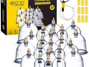 Вакуумные массажные банки 4FIZJO для тела (китайские/очелелитные банки) 24 шт с помпой (P-5907739319913)