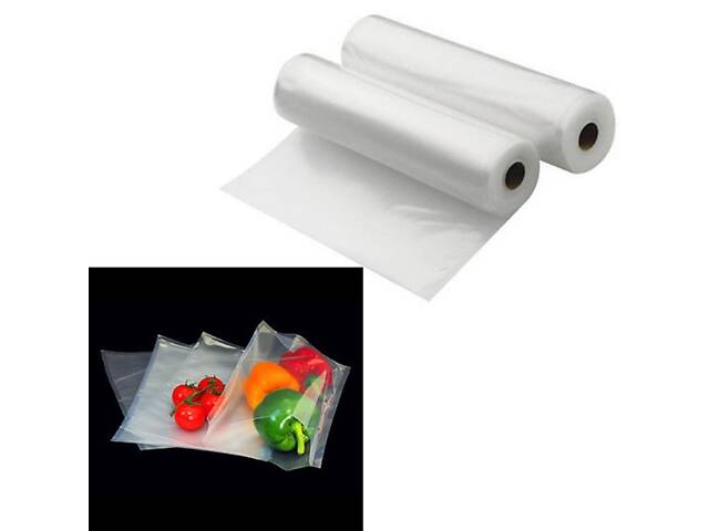 Вакуумний пакет у рулоні для пакування продуктів, 25 см * 5 м, 80 мкм, прозорий - Фото 3