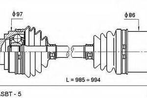 ВАЛ ПРИВОДНОЙ ПЕРЕДНИЙ ПРАВЫЙ 30X990X27 (BMW X5 E53 2000-2006) ASVA BX5DR001 на BMW X5 (E53)