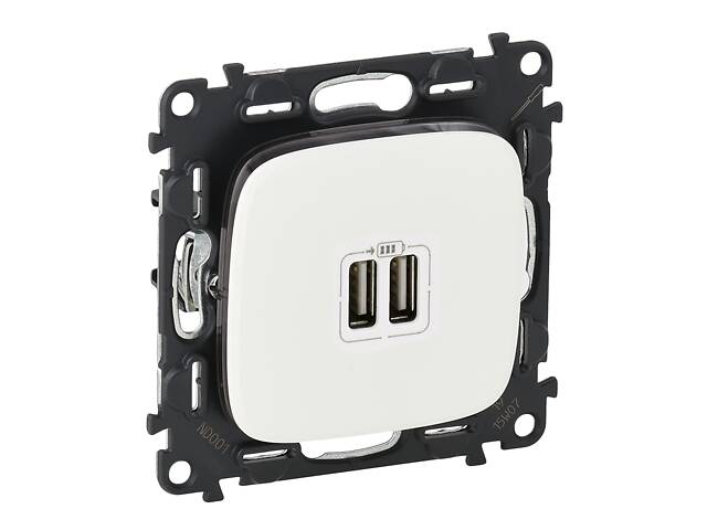 Valena ALLURE Legrand зарядний пристрій 2xUSB 5В 2500мА білий (754995) - Фото 1