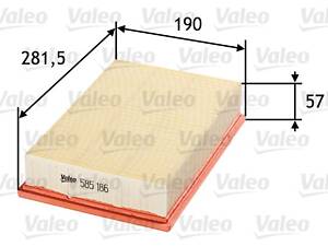 VALEO 585186 Фільтр повітряний Ford Focus 1.4-2.0 16V 04-07/Volvo C30/S40/V50 1.6-2.0 06-07