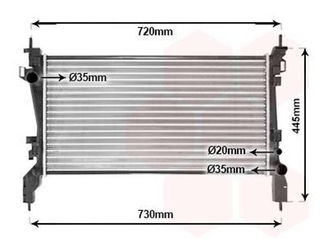 VAN WEZEL 17002380 Радиатор охлаждения Citroen Nemo/Fiat Fiorino/Peugeot Bipper 1.3 HDI 10-