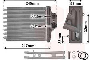 VAN WEZEL 17006304 Радіатор пічки Fiat 500/Panda 03-