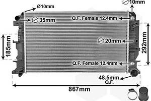 VAN WEZEL 30002403 Радіатор охолодження MB Sprinter 06- (+/-AC, АКПП) (OM646/OM651/OM642)