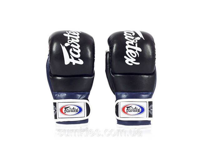 Рукавиці греплінгові для ММА Fairtex FGV18 Black/Blue XL - Фото 3