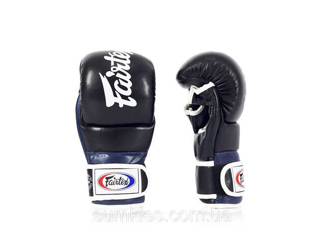 Рукавиці греплінгові для ММА Fairtex FGV18 Black/Blue XL - Фото 4