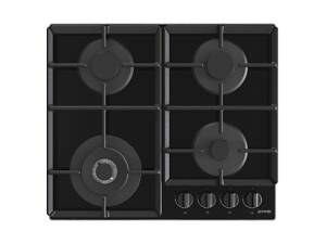 Варильна поверхня Gorenje GTW641EB/газ на склі/ електропідпал/чавунні решітки/конфорка Wok/газ.контроль/чорна