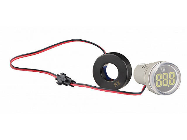 Ватметр цифровий 26/45 кВт 230/400V AC тип А ᴓ22мм круглий білий [A0190010207] U-ADM-W АСКО - Фото 1