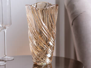 Ваза для квітів скляна декоративна золота 23.5 см для троянд • для орхідей • для тюльпанів • для сухоцвітів Ваза для квітів