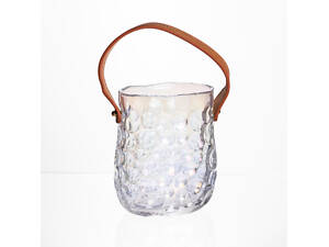 Ваза сумочка з ручкою 11.5×7.5×15 см декоративна Прозора HP-19-153-3