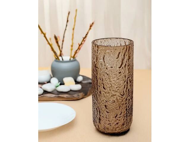 Ваза Vittora Онікс VT-V-0001 24.5 см янтарна - Фото 1