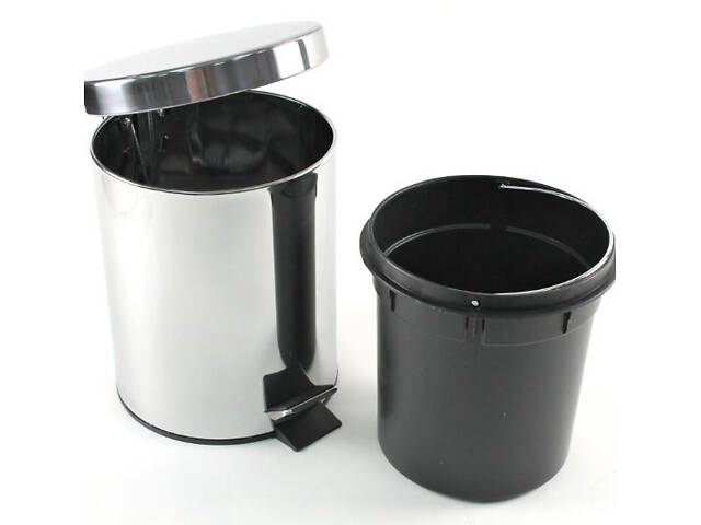 Відро для сміття Gedy Argenta 3л з педаллю (2609-13) Хром - Фото 5