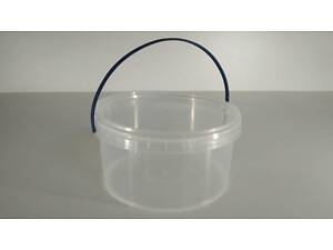 Ведро круглое с крышкой 0,5 л, прозрачное (1 шт)