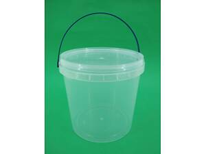 Ведро круглое с крышкой 3.3 л, прозрачное (1 шт)