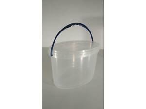 Ведро овальное с крышкой 5,6л. прозрачное (1 шт)