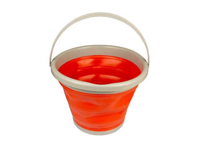 Ведро складное силиконовое Tramp 10L orange TRC-091-orange - Фото 1