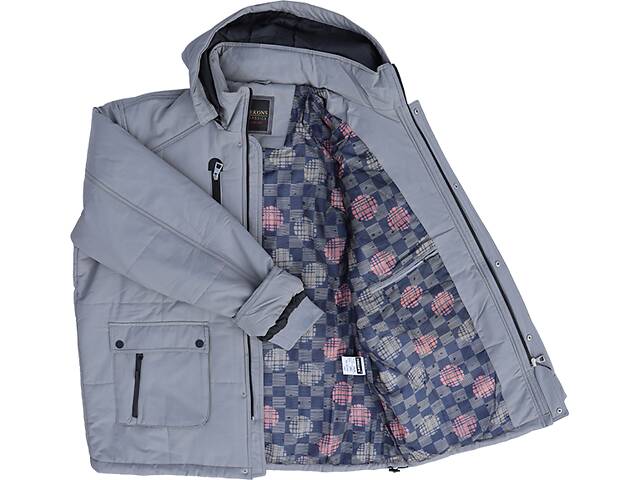 Великий розмір чоловіча куртка єврозима світло-сірого кольору. - Фото 2