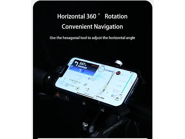 Велотримач EsLNF для телефона 55-105мм, кріплення на кермо, ALU, чорний (90505) - Фото 3