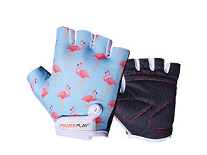 Велорукавички PowerPlay 001 Фламінго Блакитні 2XS