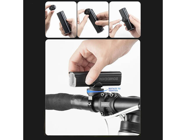 Велосипедна фара Rockbros RHL-1500, IPX6, Велосипедний ліхтар 1500LM, 5000мАч, діод 5050 20W - Фото 7