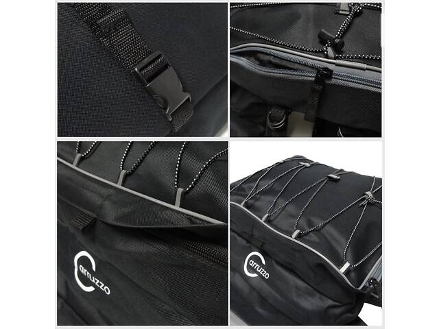 Велосипедная сумка на багажник велоштаны с дождевиком Carruzzo Черный с серым (L34F black grey) - Фото 3