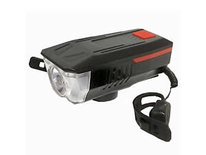 Велосипедний акумуляторний ліхтар вологостійкий з виносним дзвінком та індикатором заряду YLY T6 LY-16 11х4.5х4.5 см Чорний.