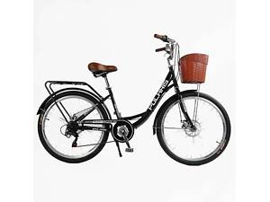 Велосипед городской Corso 26' Polaris PS-110 16.5' 7 скоростей Черный (168075)