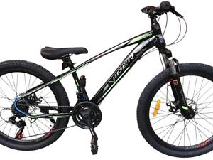 Велосипед Viper Nevada 24' D (рама 12.5) 2024 чорно-зелений
