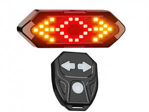 Велосипедна задня фара (габарит) FY-1820 повороти + пульт + microUSB + 3 режими