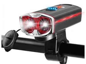 Велосипедний ліхтар фара XA582-2Т6 + дзвінок + кнопка + microUSB + Power Bank (6 режимів дзвінка)