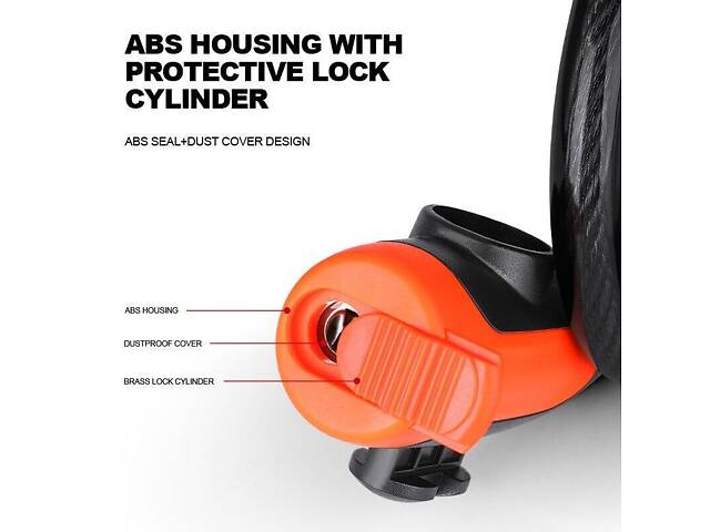 Велосипедний тросовий замок Xunting з кріпленням і ключами 120 см протиугінний для велосипеда самоката - Фото 5