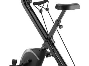 Велотренажер Gymtek FX800 магнітний складний з еспандерами сірий