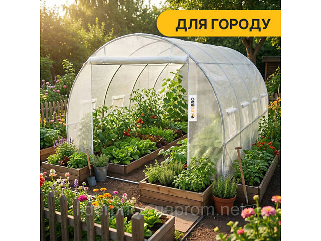 Велика садова теплиця 12м2 LEOBRO Біла армована (LB-G104-WHT), Оригінал! - Фото 6