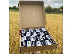 Великий Бокс патріотичних жіночих шкарпеток на 28 пар 36-41р у подарунковій коробці