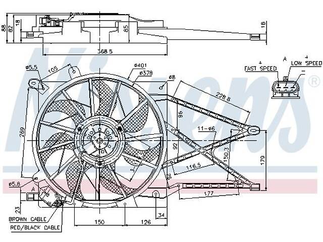 Вентилятор (комплект) OPEL ASTRA G (T98) / OPEL ZAFIRA A (T98) 1998-2009 г.