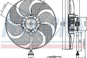 Вентилятор (комплект) VW FOX (5Z1) / VW POLO (6R) / SEAT IBIZA (6J1) 1999-2022 г.