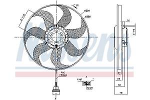 Вентилятор (комплект) VW FOX (5Z1) / VW POLO (6R) / SEAT IBIZA (6J1) 1999-2022 г.