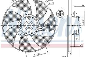 Вентилятор (комплект) VW POLO (6V5) / VW CADDY (9K9B) 1993-2009 г.