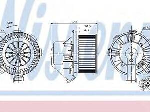 Вентилятор кабiни кондиц. NISSENS 87105 на MERCEDES-BENZ SPRINTER 3,5-t автобус (906)