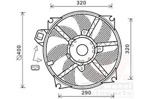 Вентилятор Megane/Scenic 08+ (вир-во Van Wezel)
