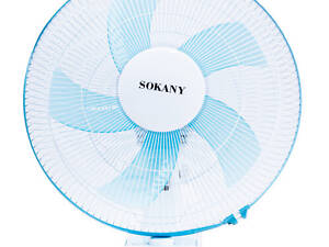 Вентилятор настінний 3-ступінчате регулювання Компактний побутовий вентилятор Ø 44 см Sokany