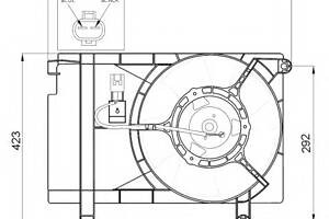 Вентилятор для охолодження двигуна для моделей:CHEVROLET (KALOS,KALOS,AVEO,AVEO), DAEWOO (KALOS,NUBIRA,KALOS)