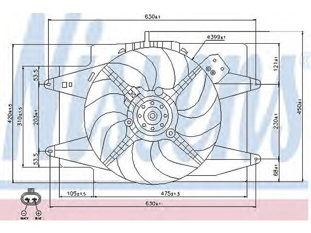 Вентилятор охолодження двигуна для моделей: ALFA ROMEO (147,GT)
